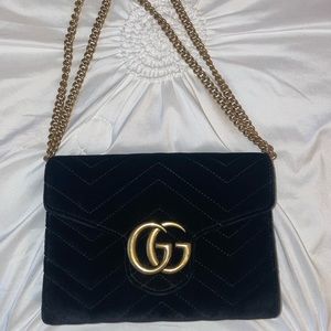 Gucci Velvet Matelasse GG Marmont Bag